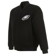 NFL Philadelphia Eagles JH Design Wool Reversible Jacket Black  2 Front Logos  - £111.90 GBP