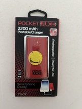 Pocket Juice 2200 mAh Portable Rechargeable Smartphone Red Charger - £15.22 GBP