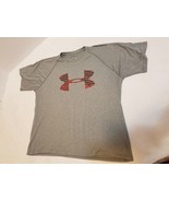  Under Armour Mens Short Sleeve Activewear Shirt Size XL Gray HeatGear - $14.84
