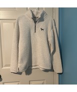 Victoria Secret PINK Women’s 1/4 Zip Fleece Pullover Size Small Cream Color - $20.37 CAD