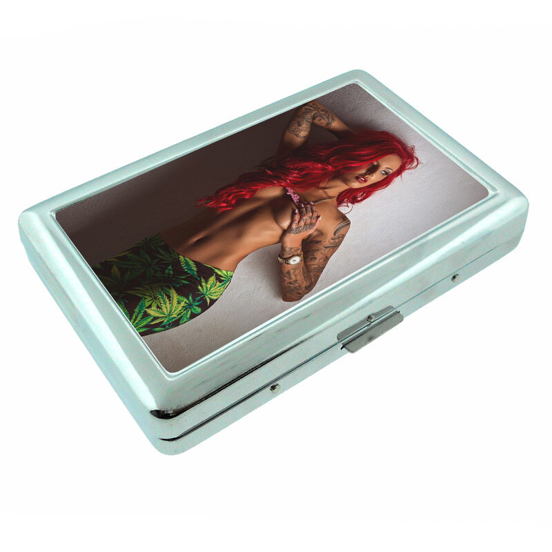 Country Pin Up Girls D12 Silver Metal Cigarette Case RFID Protection Wallet - $16.78