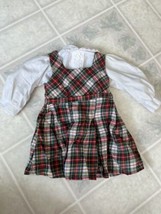 American Girl Molly School Outfit Plaid Jumper &amp; Blouse~Pleasant Company Tag - £29.02 GBP