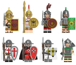 8pcs Mediaeval Knights of The Roman &amp; Gladiator Infantry Regiment Minifigure Toy - £11.90 GBP