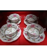 Crescent Ware Old Swansea 4 cream soup cups and saucers [10F] - €122,10 EUR