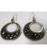 Vintage Signed RG 925 Sterling Silver Hook Earrings 1.1/2&quot; Diameter - $61.80 CAD