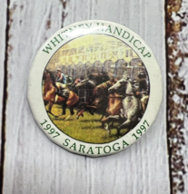Vintage 1997 Whitney Handicap Saratoga Button Pin Collectible Horse Racing - £11.98 GBP