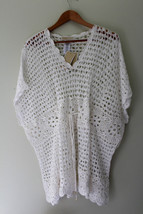 NWT MICHAEL Michael Kors White Summer Knit Kimono Drawstring Cotton Swea... - £92.57 GBP