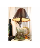 Country Western Rustic Cargo Carriage Wagon Farm Windmill Table Lamp Wit... - $1,329.53 MXN