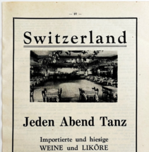 1945 WW2 German-USA Switzerland Restaurant Advertisement Live Music NYC ... - $29.99
