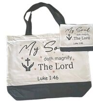 Christian ~ Canvas Tote Bag w/Handle &amp; Makeup Bag w/Zip Closure ~ Bible ... - $25.00