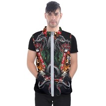 Tiger Dragon tattoo Fighter Men&#39;s Puffer Vest Jacket - £37.56 GBP