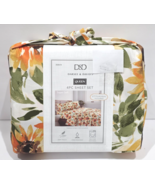 Darsee &amp; David&#39;s Fall Thanksgiving Sunflower Floral Orange QUEEN Sheet S... - €55,23 EUR