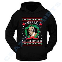 Mike Tyson Ugly Christmas Sweater Vacation Santa Funny Women&#39;s Men&#39;s Hoodie Blac - £21.75 GBP