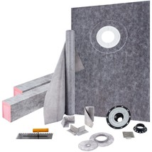 American Shower Curb Kit M100 - Premium Waterproofing, Adjustable Height - $4,411.00 MXN