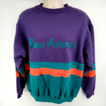 Boss America Brookhurst Embroidered Crewneck Sweatshirt Size XL Purple - £61.64 GBP