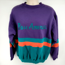 Boss America Brookhurst Embroidered Crewneck Sweatshirt Size XL Purple - £59.75 GBP