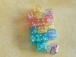 15 Double Dice 2-in-1 Six Sided Multicolor Math Dice 1.75&quot; - £13.44 GBP