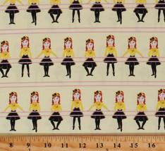 Cotton Dancers Ballerinas Wiggles Emma Girls Yellow Fabric Print by Yard D580.51 - £10.34 GBP