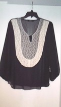 THE CLOTHING CO. SEMI SHEER TASSEL FRONT TOP NWT$89 MISSES LARGE - £15.62 GBP