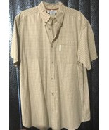 COLUMBIA SPORTSWEAR MEN&#39;S L CASUAL PLAID SHIRT BUTTONS DOWN S/S CORAL RED - $26.79 CAD