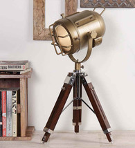 Stile Antico Nautico Tavolo Searchlight Lampada Con Treppiedi Fatto a Ma... - £85.24 GBP