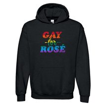 UGP Campus Apparel Gay for Rosé - LGBTQ Wine Pride Hoodie - Small - Black - £36.75 GBP