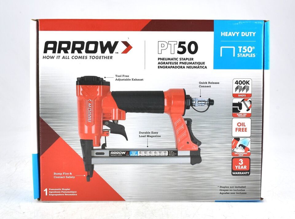 *ARROW PT50 PNEUMATIC Stapler 1/4 - 9/16 20GA STAPLE GUN - $27.20