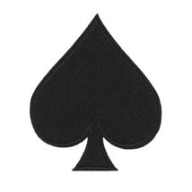 SPADE IRON ON PATCH 3.15" Black Playing Card Suit Biker Embroidered Appl... - $3.95