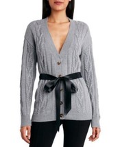 MSRP $178 Bcbgmaxazria Belted Cable-Knit Cardigan Heather Gray Size XL NWOT - £23.79 GBP