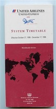 United Air Lines System Time Table October 27 -December 17, 1996 - £10.89 GBP