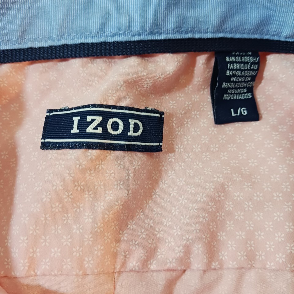 IZOD 45PW392 Men's Peach Button-Down Collar Shirt Long Sleeve Size Large Item image 3