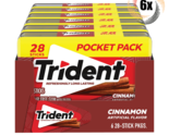 Full Box 6x Packs Trident Pocket Pack Cinnamon Chewing Gum | 28 Sticks P... - $26.74