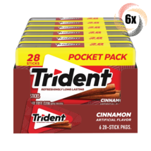 Full Box 6x Packs Trident Pocket Pack Cinnamon Chewing Gum | 28 Sticks Per Pack - £20.90 GBP