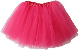 Girls Child Neon Hot Pink Ballet Tutu 3 Layer Soft Tulle - £9.46 GBP