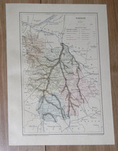 1887 Original Antique Map Of Department Of Vienne Poitiers / France - £21.89 GBP