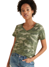 Old Navy Womens L Camo Camouflage Short Sleeve Shirt EveryWear Printed V Neck - £10.81 GBP