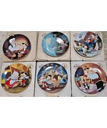WALT DISNEY CO 1989  KNOWLES CHINA PINOCCHIO 6 PLATE SET W/COA &amp; BOXES C... - $89.05