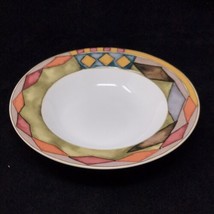 Sasaki Palazzo by Paula Zanger - 8.5&quot; Rimmed Soup Bowl - Stained Glass D... - £6.61 GBP