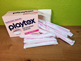Vtg 1980s Playtex Deodorant Tampons Super Absorbency Gentle Glide Pink Box PROP - £27.60 GBP