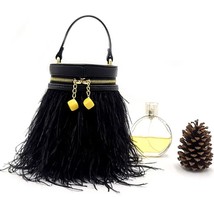 [BXX] Tel  Party Elegant Women Feather Top-handle Bags 2023  Fashion Trend Mobil - £159.73 GBP