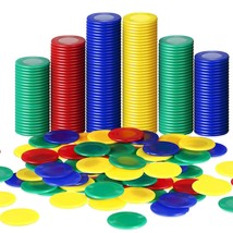 400 Pieces Plastic Poker Chips Game Chips 4 Colors Counter Card For Kids Game Pl - £20.87 GBP