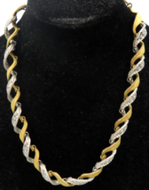 Vintage Kramer Gold and Silver Filigree Twist Necklace - £63.26 GBP