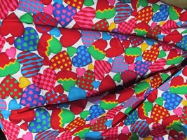 &quot;&quot;BOLD AND BRIGHT HEART DESIGN FABRIC&quot;&quot; - 2 YARDS ++ - $14.89