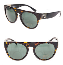 VERSACE Greca Oversized Round Sunglasses VE4333A Black Tortoise Green 4333 - $140.33