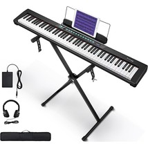 Semi-Weighted Piano Keyboard 88 Keys With Stand, Sustain Pedal, And Carr... - £221.62 GBP