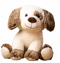 Puppy Dog Soft Plush Toy Fluffy Stuffed Animal White Brown Huggable 10.5&quot;  - £12.57 GBP