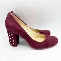 Kate Spade Burgundy Suede Grommet Heel Pump Size 7 Maroon - $1,308.96 MXN