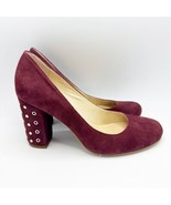 Kate Spade Burgundy Suede Grommet Heel Pump Size 7 Maroon - $1,308.96 MXN