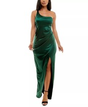 Emerald Sundae Juniors&#39; Satin One-Shoulder Gown Hunter Size L $79 - £23.14 GBP