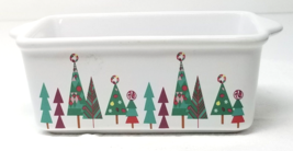 Modern Christmas Tree Loaf Pan Ceramic Small Miniature Oven Safe - £12.00 GBP